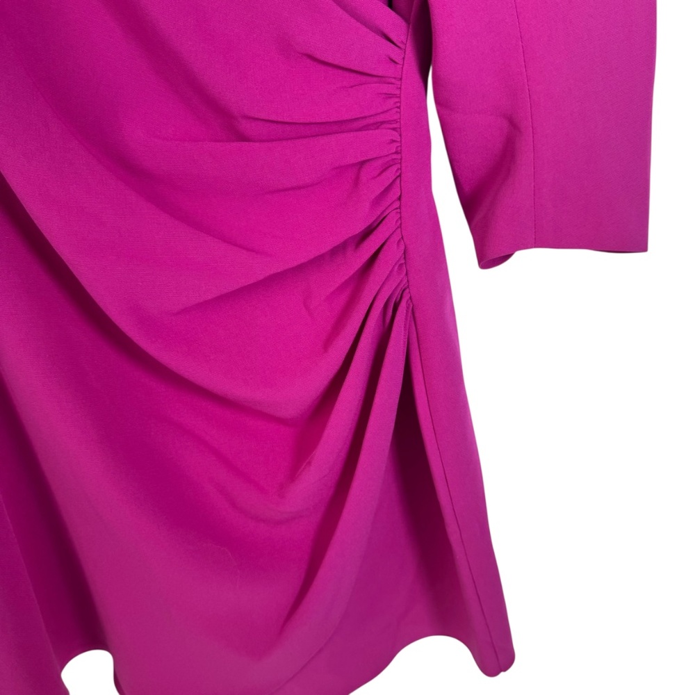 Cinq‎ A Sept Theo NWT Pink Ruby Faux Wrap Side Ruched Dress Sz 6 - Picture 12 of 12